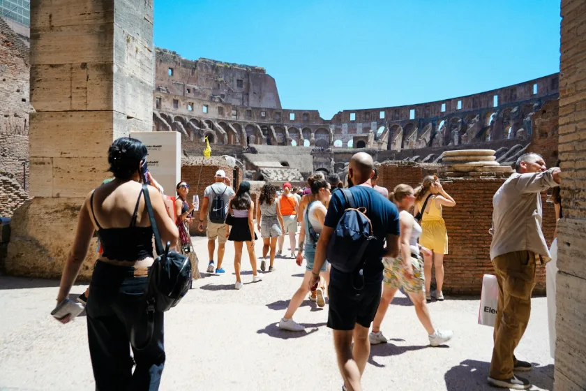 Colosseum structure close up