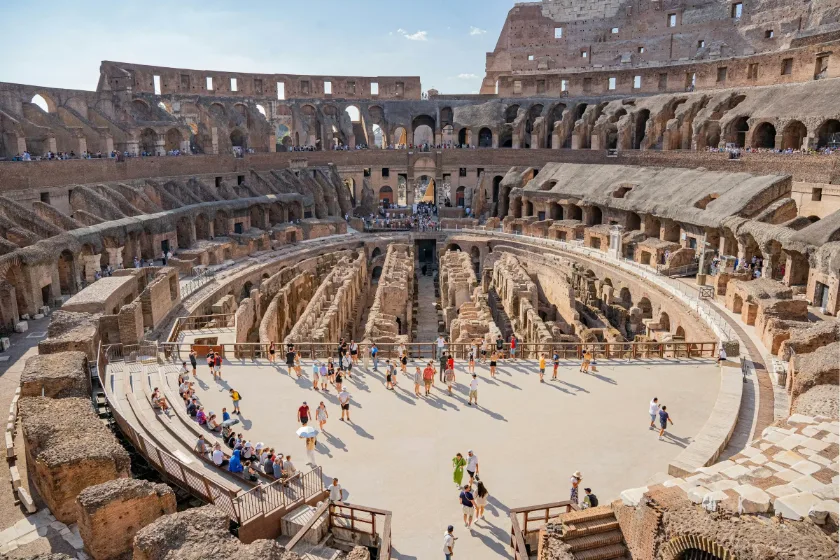 Arena floor and hypogeum