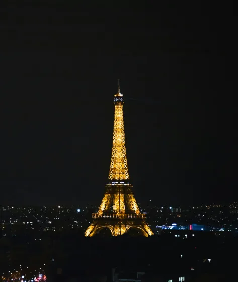 Watch the tower sparkle at night